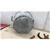 Image 4 : Galvanized Metal Bucket and Assorted Rusty Horseshoes