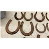 Image 5 : Galvanized Metal Bucket and Assorted Rusty Horseshoes