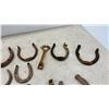 Image 6 : Galvanized Metal Bucket and Assorted Rusty Horseshoes
