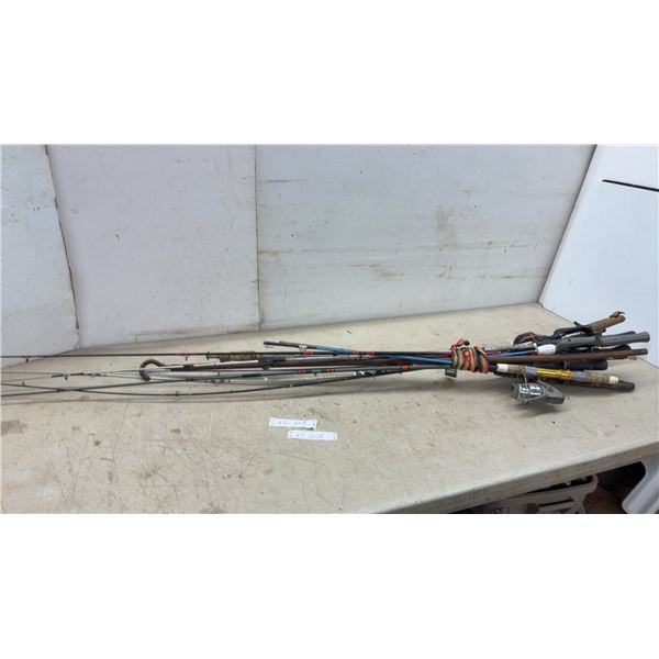 Bundle of Fishing Rods and Reels Including Zebco 202, Zebco 33, and DAM Quick Spinning Reel