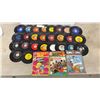 Image 1 : Collection of 45 RPM Vinyl Records Including Some Kids Records