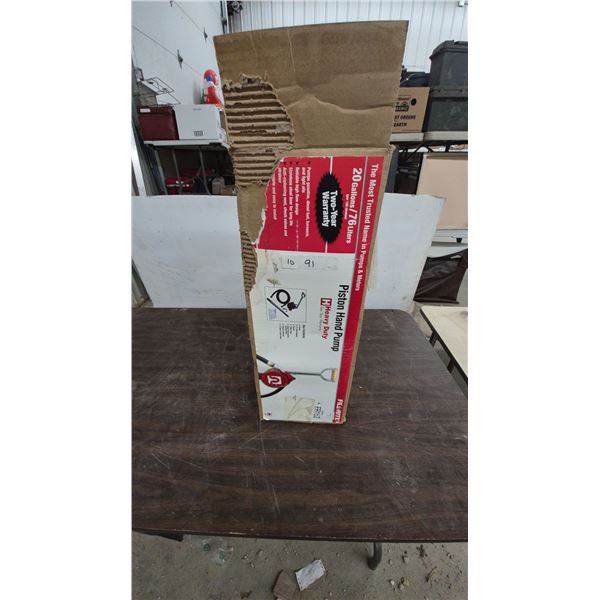 Fill-Rite Heavy Duty Piston Hand Pump, 20 Gallons/76 Liters, Hose, new