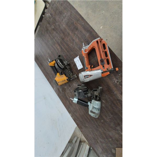 Three Coil Nailers: Bostitch N80CB-1, Paslode, and Hitachi NV65AB2