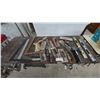 Image 1 : Assorted Trowels, Levels, and Hand Tools Incl. Stanley Level, Task Trowels