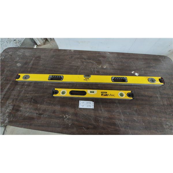 Stanley FatMax Levels: 2 Spirit Levels, Yellow and Black, 1)48” 1)24”