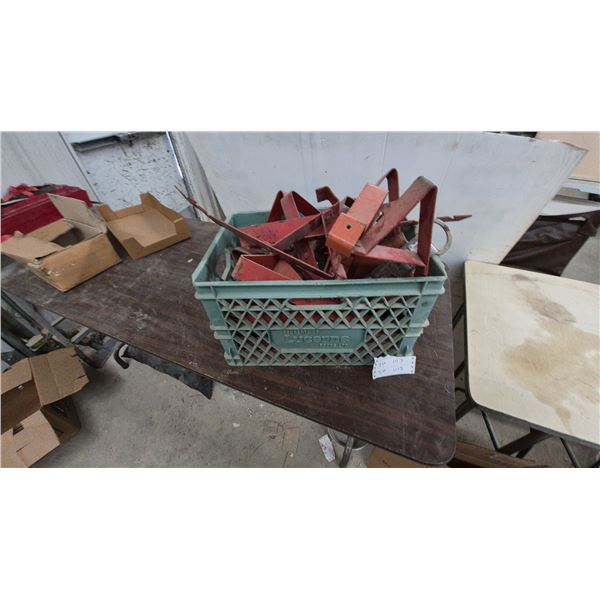 Crate of Red Metal ladder jacks