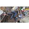 Image 3 : Snap-On Work Light, RIDGID Nailer, Clamps, Trowels, Pliers, storage bin
