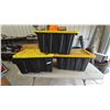 Image 1 : Three Strong Box 27-Gallon Storage Totes with Yellow Lids