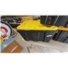 Image 2 : Three Strong Box 27-Gallon Storage Totes with Yellow Lids