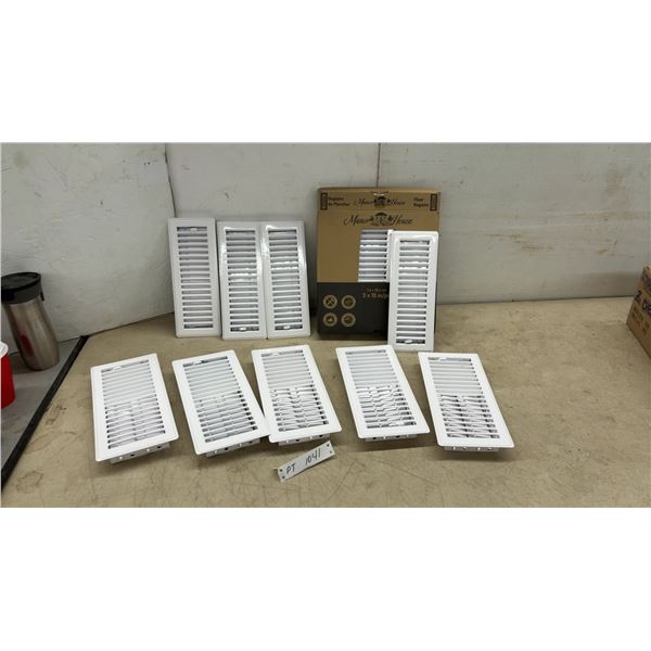 11 New Manor House White Floor Registers, 3 × 10” and 4 × 10”