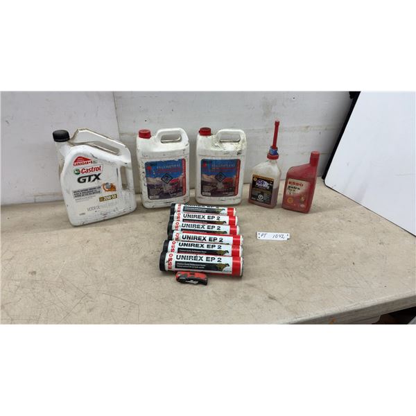 Castrol GTX 20W-50 Oil 1 L, 1.5 L Fleetguard Coolant, 1 L Esso 10W30, 6 Tubes Grease