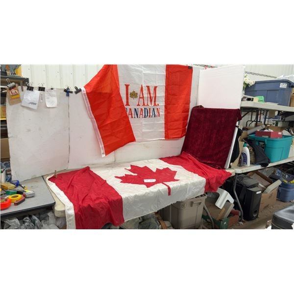 Canadian National Flag 46 × 70” and "I Am Canadian" Novelty Flag 36 × 59”