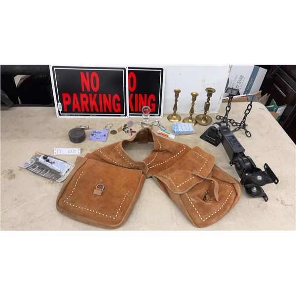 No Parking Signs, Saddle Bag, Candlesticks, Black Silicone, Mini Light