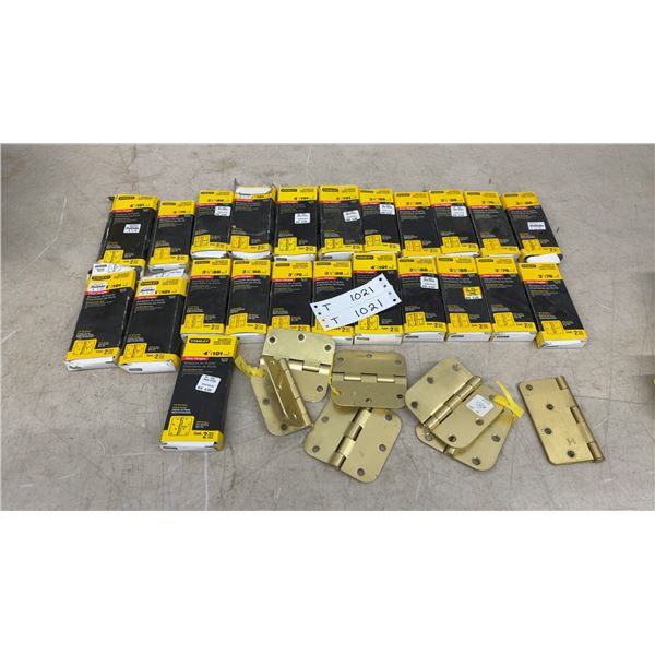 Stanley Brass Finnish Door Hinges: (23 Packages) 4” (101mm), 10 3” (76mm), 10 3-1/2” (88mm)