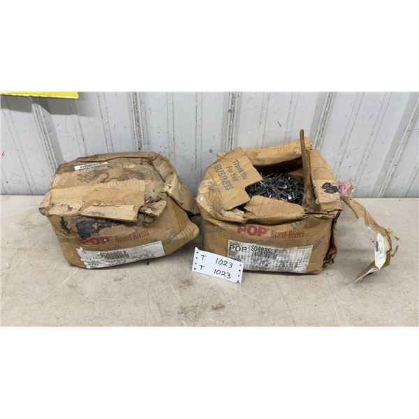 Two Boxes of POP Brand SD68BSLF Rivets, 2000 Pieces Per Box, .376-.500” Grip Range