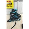 Image 4 : Two Pairs of Rollerblades, Rave CAW US 8.5 and Unbranded US 10, Knee Pads, and Mesh Bag Swimming