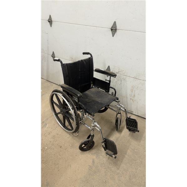 Guardian Easy Care 4000 Wheelchair, Black Fabric and Chrome Frame, Footrests