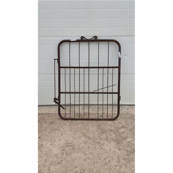 Antique Wrought Iron Garden Gate with Decorative Scroll Accents, 51 × 39”