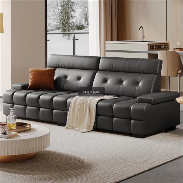 Black Oversized Sectional Couches for Living Room Extra Large Deep Seat Adjustable 2-Level Depth Bac