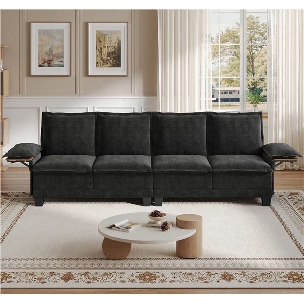 Black Comfy Cloud Couch Large Sofa for Living Room