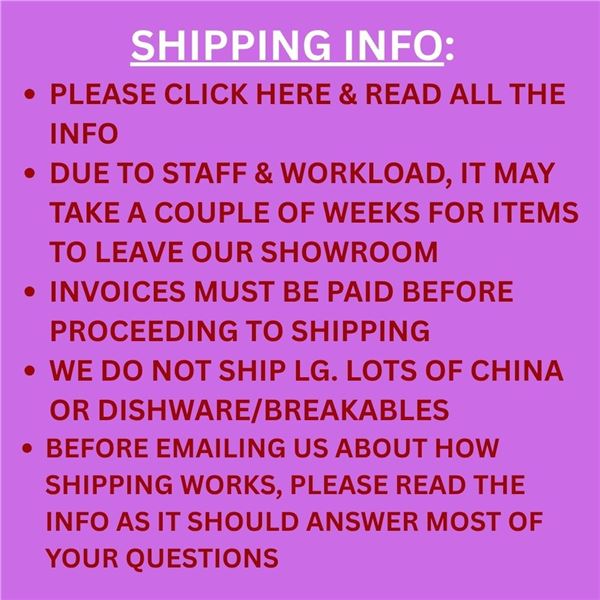 SHIPPING POLICY - CLICK ON "DETAILS" FOR INFO
