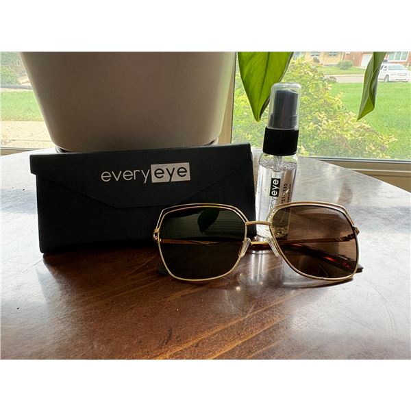 Non-Prescription Polarized Sunglasses (Gold Frame)