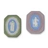 Image 1 : 2pc Wedgwood Tri-Color Jasperware Octagonal Medallions