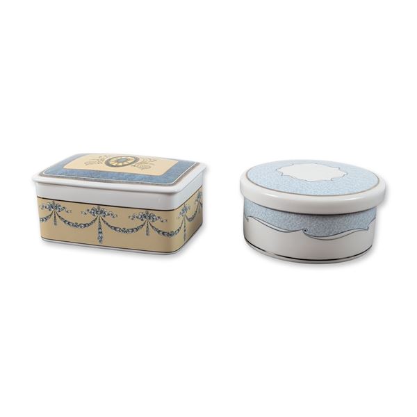 Two Wedgwood Bone China Lidded Jewelry Boxes