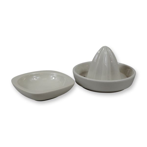 2pc Wedgwood Ceramic Items, Citrus Juice Reamer and Nick Munro Square Trinket Dish