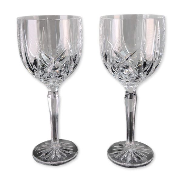Pair of Marquis by Waterford Brookside Crystal Goblets