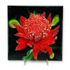 Image 1 : Hand-Painted Ceramic Waratah Flower Art Tile