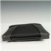 Image 3 : Black Faux Leather Double-Zip Clutch Bag with Striped Lining