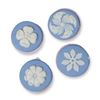 Image 1 : 4pc Jasperware Style Ceramic Medallions with Floral Relief