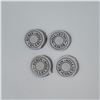 Image 2 : 4pc Jasperware Style Ceramic Medallions with Floral Relief