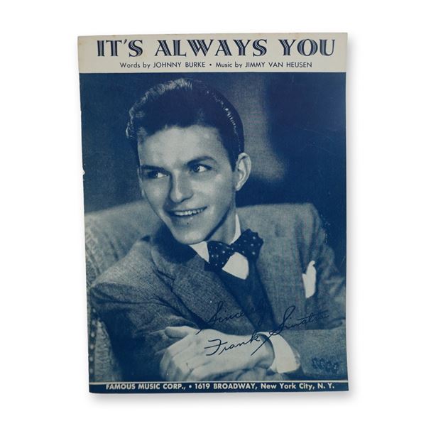 Frank Sinatra It's Always You Sheet Music, 1941, by Burke and Van Heusen