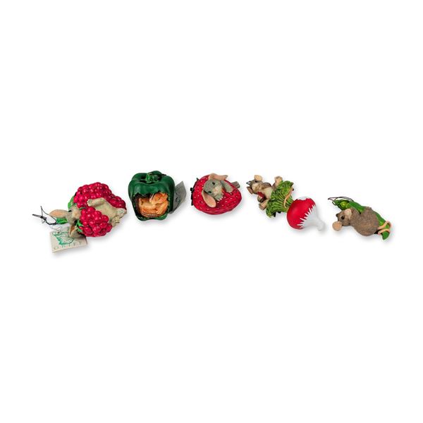 5pc Charming Tails Dean Griff Resin Mouse Figurines