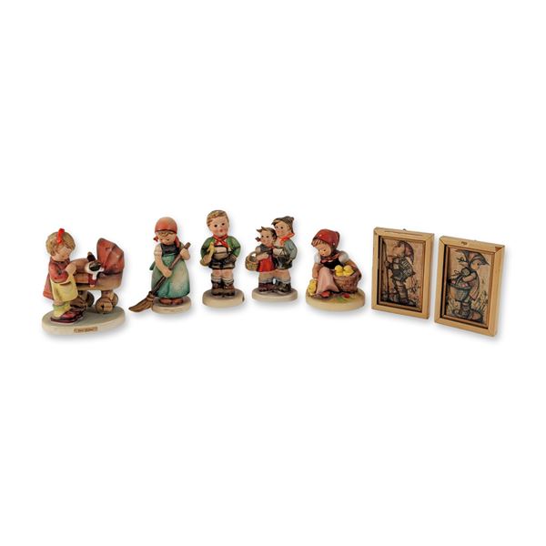 7pc Goebel Hummel Figurines and Framed Art