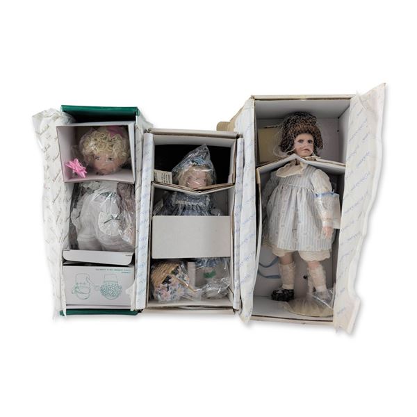 3pc Hamilton and Knowles Artist Series Porcelain Dolls