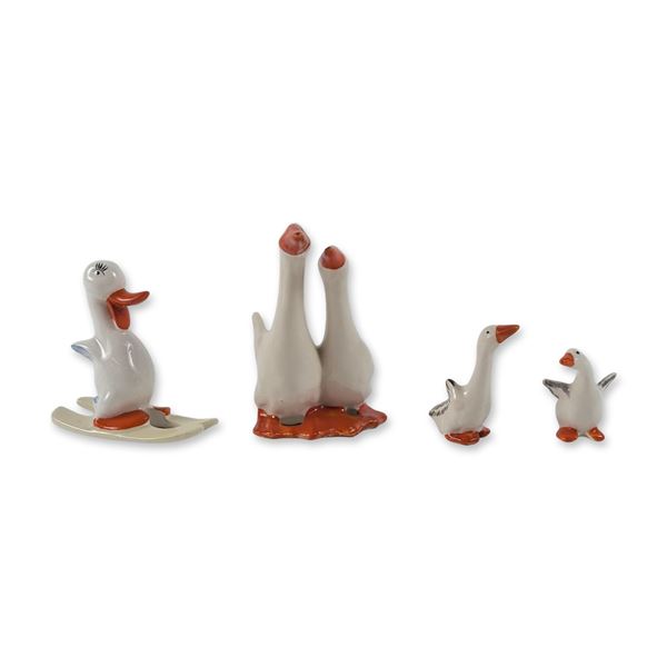 4pc Beswick England Glazed Ceramic Ducks and Geese Grouping