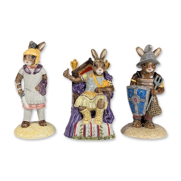 Trio of Royal Doulton Roman Empire Bunnykins Figurines