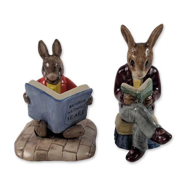 2pc Royal Doulton Bunnykins Ceramic Figurines