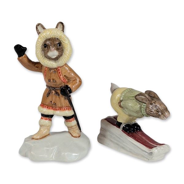 2pc Royal Doulton Winter Bunnykins Figurines