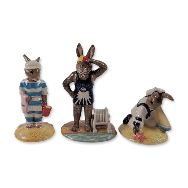 3pc Royal Doulton Bunnykins Porcelain Figurines