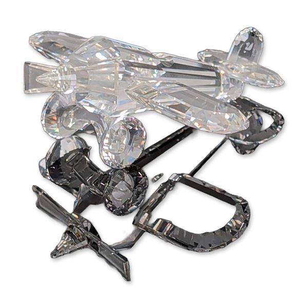 Swarovski Silver Crystal Figurine, Aeroplane