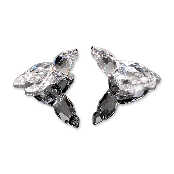 2pc Swarovski Clear Crystal Figurines, Baby Sealion