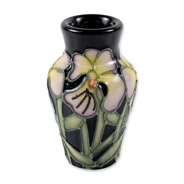 Moorcroft Pansy Pattern Miniature Vase