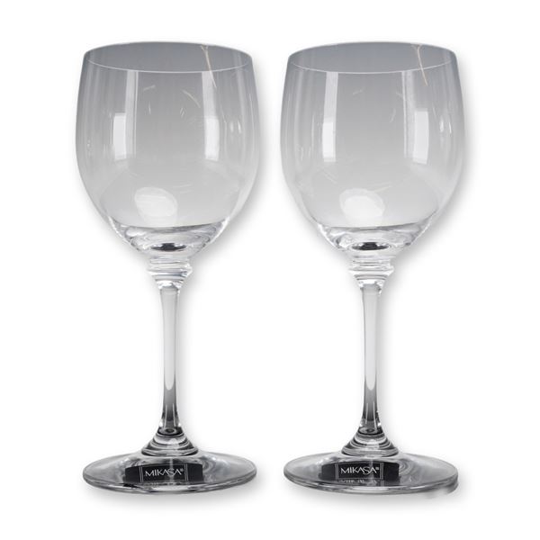 Pair of Mikasa Nicole Crystal Wine Glasses