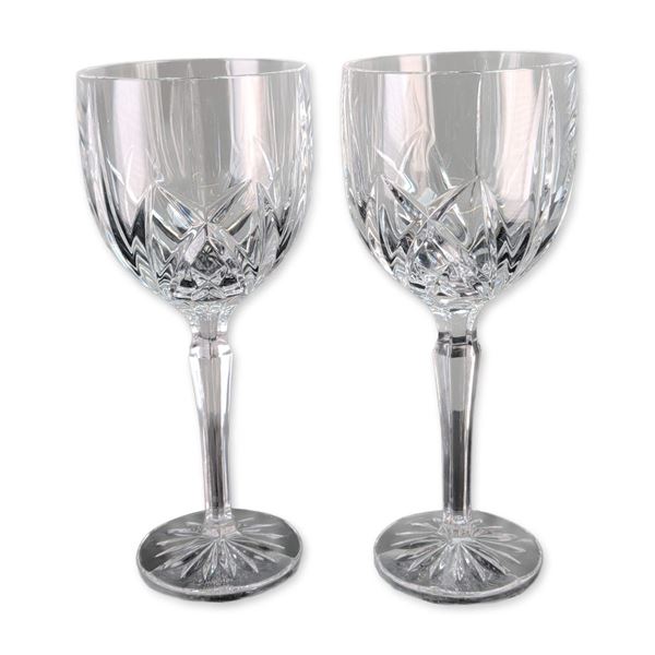 Pair of Marquis by Waterford Brookside Crystal Water Goblets