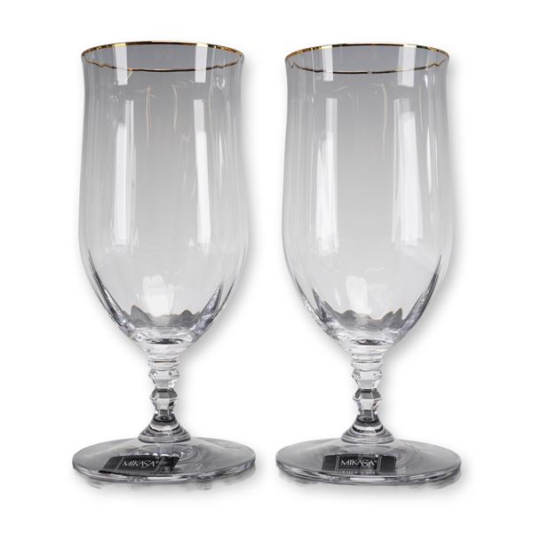 A Pair of Mikasa Crystal Iced Tea Glasses in the Sonata Pattern