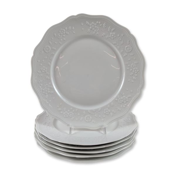 6pc Raynaud Ceralene Limoges Porcelain Hawthorn Dinner Plates